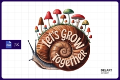 Snail with mushrooms lets grow together sublimation png Product Image 1