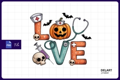 Spooky nurse halloween love design sublimation Png Design Product Image 1
