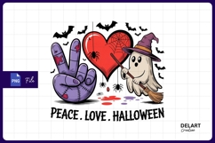 Peace love halloween ghost sublimation Png Design Product Image 1