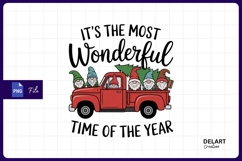 Christmas gnomes red truck sublimation Png Design Product Image 1