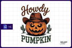 Howdy pumpkin western halloween sublimation Png Design Product Image 1