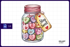 Jar of candy hearts sublimation sublimation Png Design Product Image 1