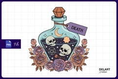 Death potion with skulls roses sublimation png Product Image 1