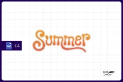 Summer retro lettering design sublimation png Product Image 1