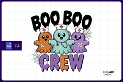 Boo boo crew cute ghost nurses sublimation PNG Product Image 1