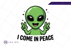 Alien peace sign friendly extraterrestrial sublimation png Product Image 1