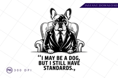 French bulldog boss in suit illustration PNG Product Image 1