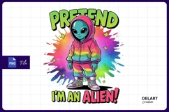 Alien wearing hoodie costume for sublimation png Product Image 1