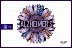 Alzheimers awareness sunflower sublimation png Product Image 1