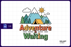 Adventure awaits camping scene sublimation png Product Image 1