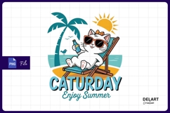 Cat on vacation sublimation png Product Image 1
