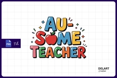 Awesome teacher cartoon graphic sublimation png Product Image 1