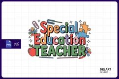 Special education teacher bright green sublimation png Product Image 1