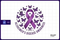 Alzheimers awareness ribbon butterflies sublimation png Product Image 1