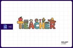 Whimsical teacher doodle art sublimation png Product Image 1