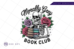 Morally grey book club skeleton graphic PNG Product Image 1