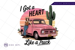 Cowgirl truck vintage design sublimation png Product Image 1