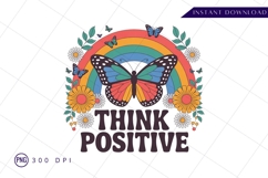 Think positive retro graphic sublimation png Product Image 1