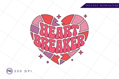 Heartbreaker text with broken heart sublimation png Product Image 1