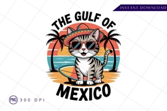 Gulf of mexico cat surfing design sublimation png Product Image 1