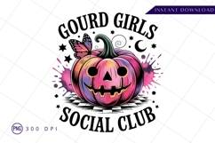 Gourd girls social club halloween pumpkin art PNG Product Image 1