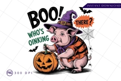 Halloween pig with pumpkin sublimation png Product Image 1