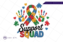 Autism awareness support squad design sublimation png Product Image 1