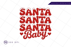 Retro santa baby christmas sublimation PNG Product Image 1