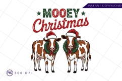 Mooeey christmas cow festive holiday design sublimation PNG Product Image 1