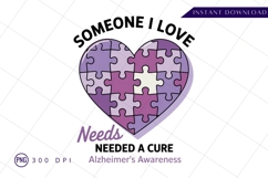 Alzheimers awareness heart puzzle someone i love PNG Product Image 1