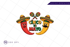 Cinco de mayo peppers celebration sublimation png Product Image 1