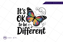 Its ok to be different butterfly design PNG Product Image 1