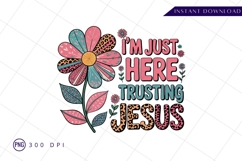 Trusting jesus colorful floral sublimation png Product Image 1
