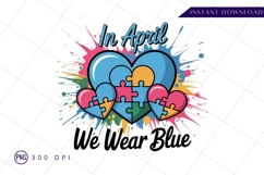 Autism awareness month april sublimation PNG Product Image 1