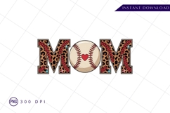 Baseball mom leopard print sublimation png design Product Image 1