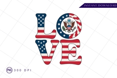 Patriotic love american flag graphic sublimation png Product Image 1