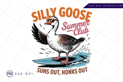Silly goose summer club surfing graphic sublimation png Product Image 1