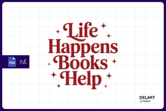 Life happens books help green sublimation png Product Image 1