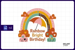 Rainbow bright birthday sublimation png Product Image 1