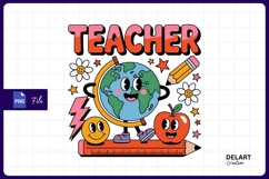 Cartoon teacher elements back to school design PNG Product Image 1