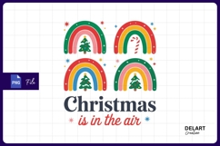 Colorful christmas rainbow trees sublimation png Product Image 1