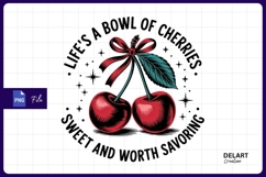 Cherries with bow life is a bowl PNG Product Image 1