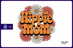 Hippie mom floral retro design sublimation png Product Image 1