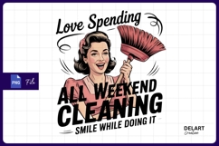 Happy cleaning woman sublimation png Product Image 1