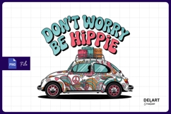 Dont worry be hippie car design sublimation png Product Image 1