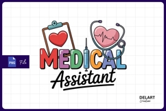 Medical assistant cartoon graphic with healthcare PNG Product Image 1