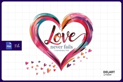 Love never fails colorful heart sublimation png Product Image 1