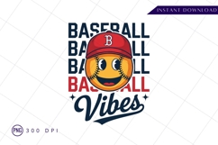 Baseball vibes cartoon graphic design sublimation png Product Image 1