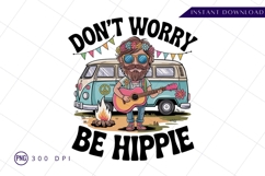 Hippie with van guitar and campfire sublimation png Product Image 1