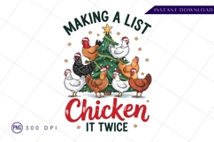 Christmas chickens by christmas tree sublimation png Product Image 1